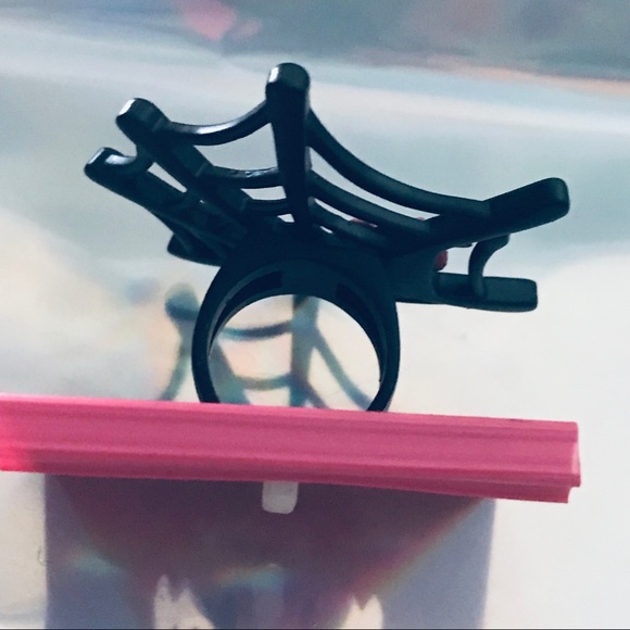 Spider ring pink flower vintage Betsey Johnson - Picture 4 of 6